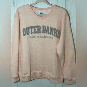 Adult Fuzzy letters PeachCrewneck Outer Banks Sweatshirt